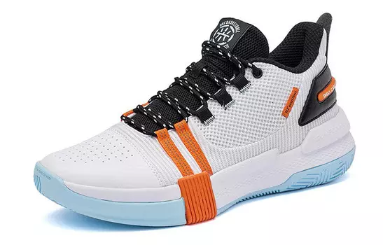 Баскетбольные кроссовки Burning War Basketball Shoes Men Mid-Top 361 Degree White / Obsidian Black / Orange 361°