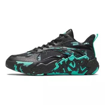 Баскетбольные кроссовки Cement Busters Kids GS Low-top, черные/флуоресцентные, аква-зеленые Anta Kids, зеленый