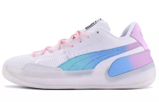 Баскетбольные кроссовки Clyde Hardwood Basketball Shoes Men Low-Top White/Blue/Pink Puma