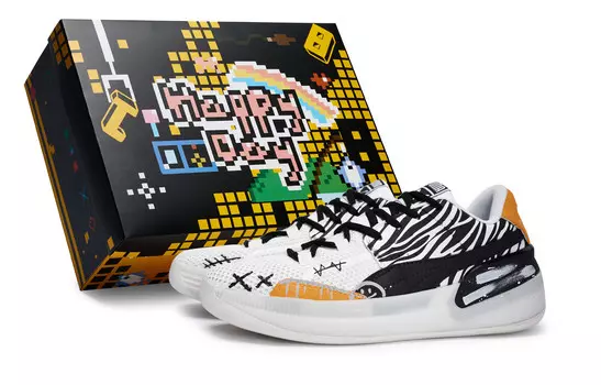 Баскетбольные кроссовки Clyde Hardwood Basketball Shoes Unisex Low-Top Black/White/Orange Puma