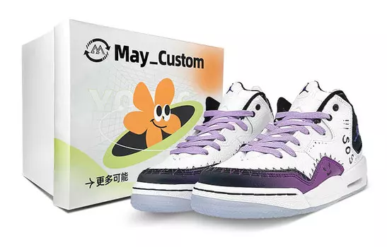 Баскетбольные кроссовки Courtside 23 Vintage Men Low-top Белый/черный/фиолетовый Jordan