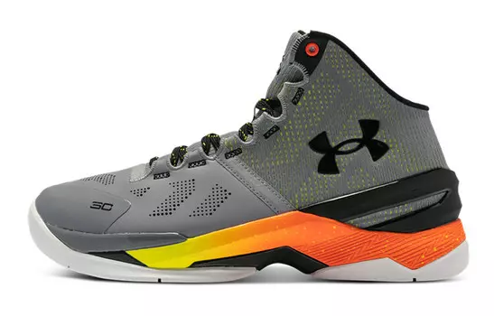 Баскетбольные кроссовки Curry 2 Kids GS High-top серые/желтые Under Armour
