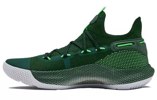 Баскетбольные кроссовки Curry 6 мужские с низким верхом зеленые Under Armour