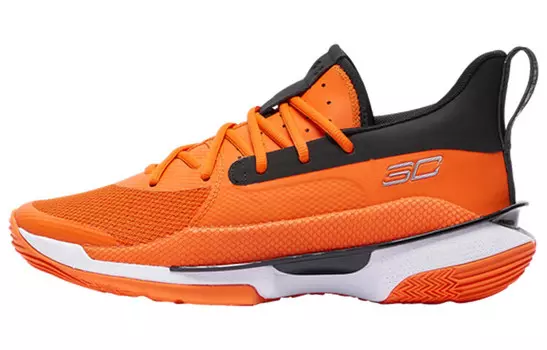 Баскетбольные кроссовки Curry 7 унисекс с низким верхом, черные/оранжевые Under Armour