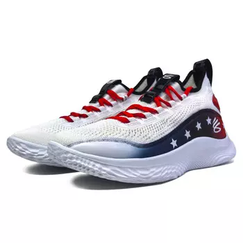 Баскетбольные кроссовки Curry 8 Basketball Shoes Unisex Low-Top White/Blue/Black/Red Under Armour