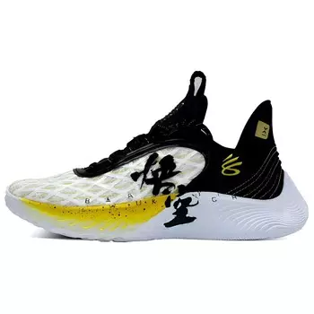Баскетбольные кроссовки Curry 9 Basketball Shoes Men Low-Top Black/White/Gold Under Armour