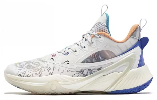 Баскетбольные кроссовки Dry Basketball Shoes Men Low-Top White Black Qiaodan