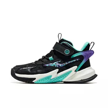 Баскетбольные кроссовки Eagle Strike Kids Mid-top Positive Black/Fairy Fruit Green Erke Kids, черный