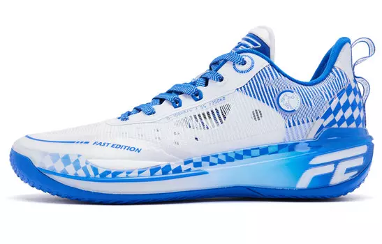 Баскетбольные кроссовки FE2.0 мужские низкие синие/белые Qiaodan