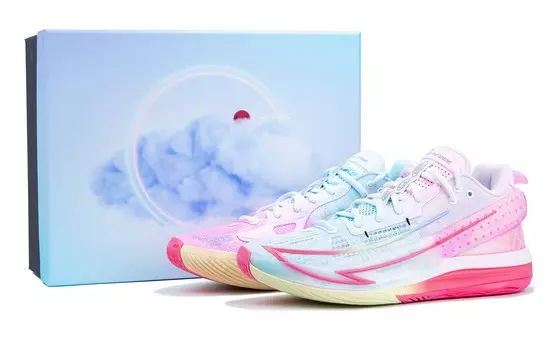 Баскетбольные кроссовки Fengmang 1 Basketball Shoes Men Low-Top Blue/Pink Anta