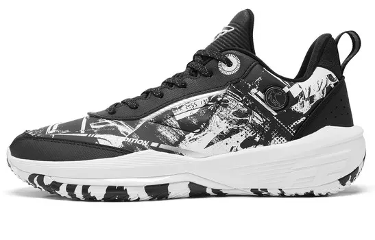 Баскетбольные кроссовки FETEAM Basketball Shoes Men Low-Top Black/ White Qiaodan