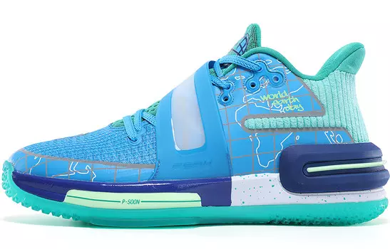 Баскетбольные кроссовки Flash 2 Generation для мужчин с низким верхом Ice Crystal Blue/ярко-зеленый Peak