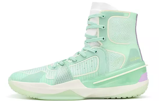 Баскетбольные кроссовки Flash 3 мужские высокие белые/зеленые Peak