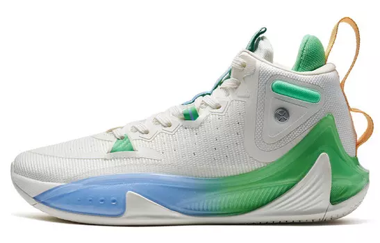 Баскетбольные кроссовки Flying Shark 2-го поколения для мужчин с высоким верхом, цвет белый/розовый зеленый Xtep