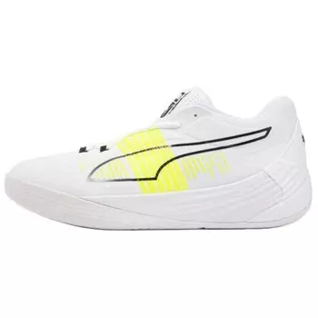 Баскетбольные кроссовки Fusion Nitro унисекс с низким верхом белого/желтого цвета Puma