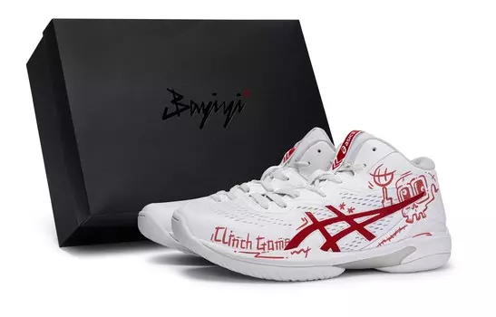 Баскетбольные кроссовки Gel-Hoop V15 Basketball Shoes Unisex Low-Top Red Asics, белый/красный