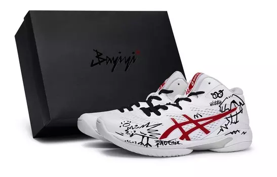 Баскетбольные кроссовки Gel-Hoop V15 Basketball Shoes Unisex Low-Top Red Asics, черный/белый/красный