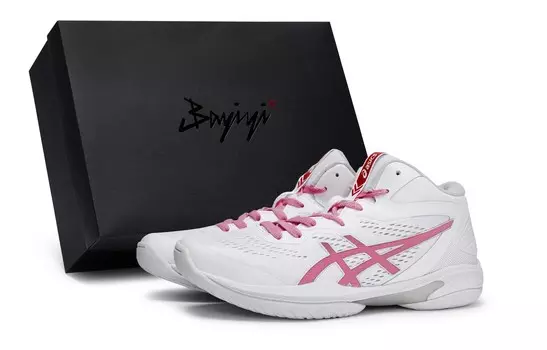 Баскетбольные кроссовки Gel-Hoop V15 Basketball Shoes Unisex Low-Top Rose Red Asics, белый/розово-красный