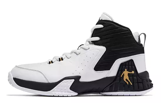 Баскетбольные кроссовки Grinding 1 мужские высокие черные/белые Qiaodan