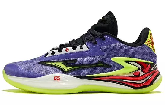 Баскетбольные кроссовки Humble 1.0 мужские, среднего размера, фиолетовые/зеленые Erke