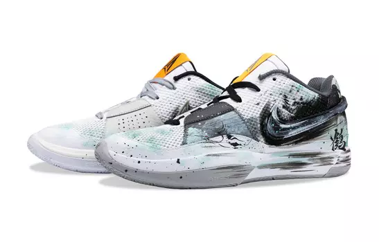 Баскетбольные кроссовки Ja 1 Basketball Shoes Unisex Low-Top Cyan Nike, черный