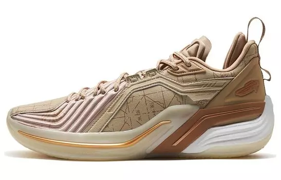 Баскетбольные кроссовки Jeremy Lin Three Generations для мужчин с низким верхом коричневого/светло-коричневого цвета Xtep