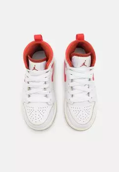 Баскетбольные кроссовки Jordan 1 Mid Se Unisex Jordan, белый/лобстер/красная дюна/парус