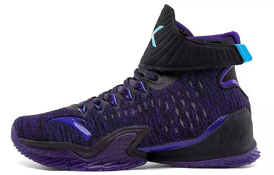 Баскетбольные кроссовки KT3 мужские высокие черные/фиолетовые Anta