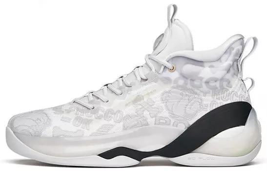 Баскетбольные кроссовки KT7 мужские высокие белые/серые Anta