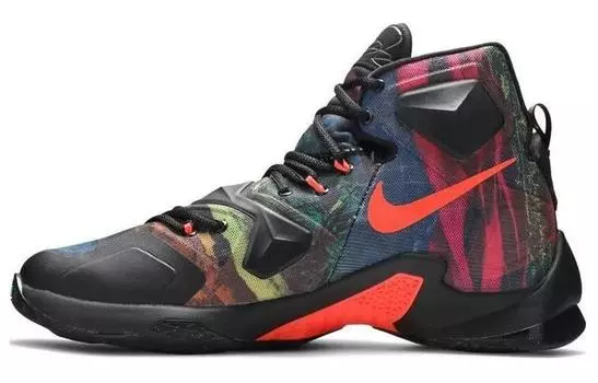 Баскетбольные кроссовки Lebron 13 Kids Kids High-top Black/Super Orange/Blue Lagoon Nike, черный/оранжевый