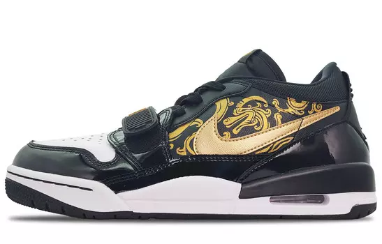 Баскетбольные кроссовки Legacy 312 Vintage Men Low-Top Gold Jordan, черный/белый/золотой