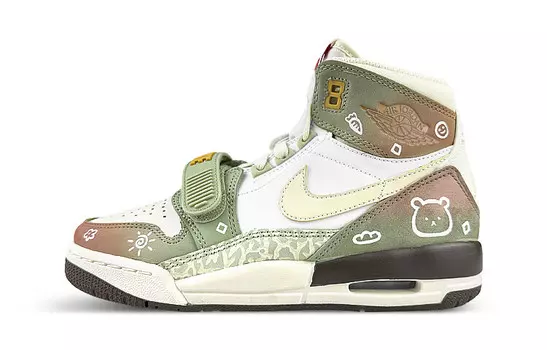Баскетбольные кроссовки Legacy 312 Vintage, женские, высокие, коричневые/красные Jordan