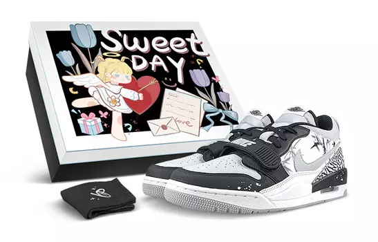 Баскетбольные кроссовки Legacy 312 Vintage женские с низким верхом, черные/белые Jordan