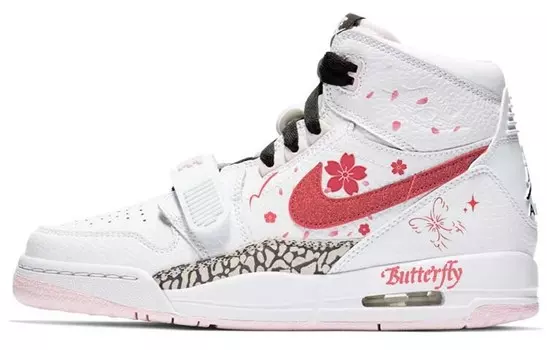 Баскетбольные кроссовки Legacy 312 Vintage женские высокие розовый/белый Jordan
