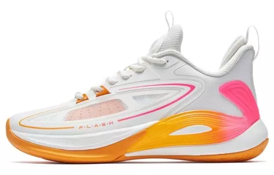 Баскетбольные кроссовки Light Feathers 3-го поколения V3 для мужчин с низким верхом, белые/оранжевые/розовые Xtep