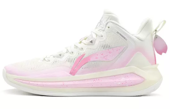 Баскетбольные кроссовки Liren 3 мужские высокие розовые/белые Lining