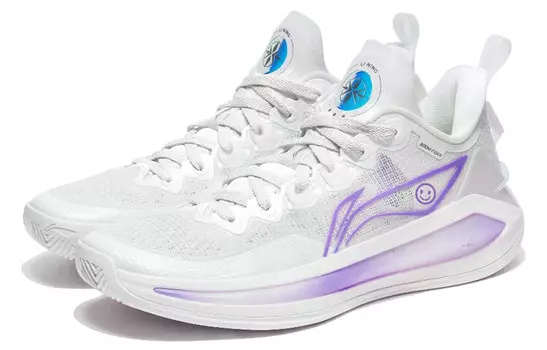 Баскетбольные кроссовки Liren 3 V2 Basketball Shoes Unisex Low-Top White/Purple Lining