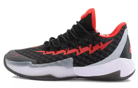 Баскетбольные кроссовки Lu Wei мужские низкие черные/красные Peak