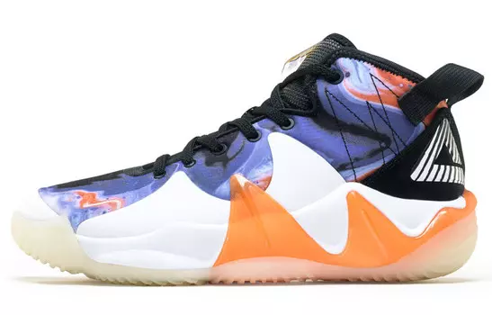Баскетбольные кроссовки Monster 7 мужские с высоким берцем, фиолетовая пряжа с цветочным узором Peak