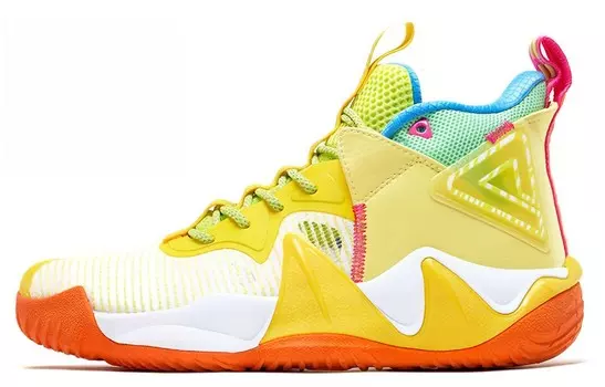 Баскетбольные кроссовки Monster 7 мужские с высоким верхом оранжевые/желтые/белые Peak