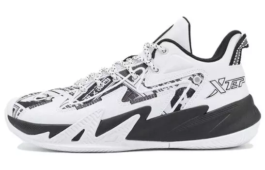 Баскетбольные кроссовки мужские низкие белые/черные Xtep