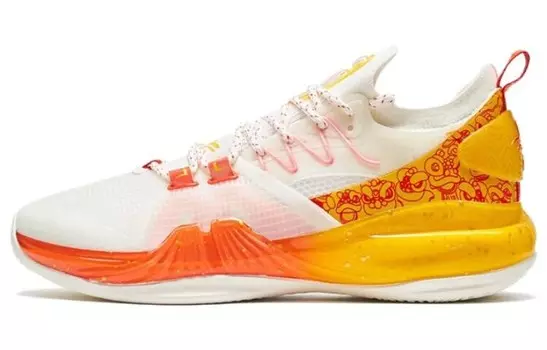 Баскетбольные кроссовки мужские низкие белые/желтые/красные Xtep