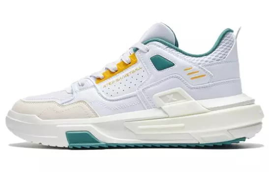 Баскетбольные кроссовки мужские низкие белые/желтые/зеленые Xtep