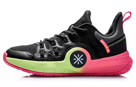 Баскетбольные кроссовки мужские низкие черные/розовые Lining