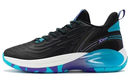 Баскетбольные кроссовки мужские низкие черные/синие Xtep