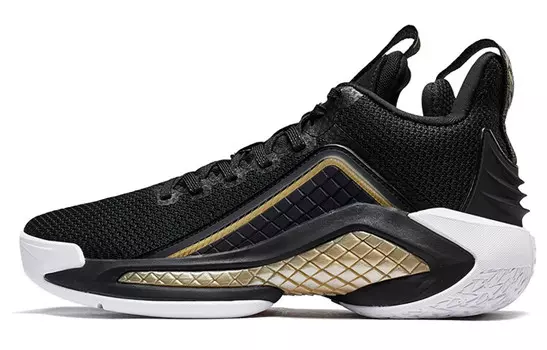 Баскетбольные кроссовки мужские низкие черные/золотые Xtep