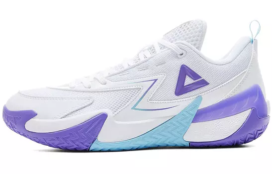 Баскетбольные кроссовки мужские низкие Great White/фиолетовые Peak