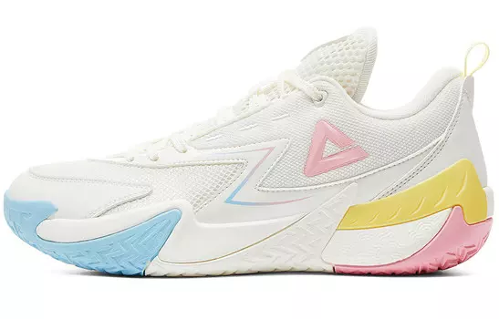 Баскетбольные кроссовки мужские низкие супер легкие белые/розовые Peak