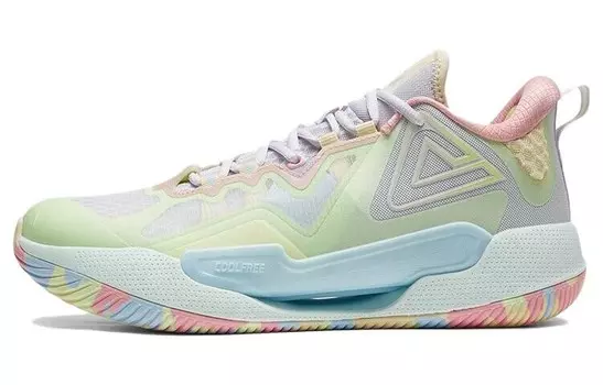 Баскетбольные кроссовки мужские низкие зеленые/синие Peak