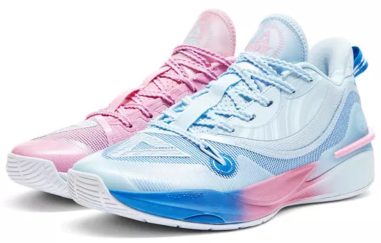 Баскетбольные кроссовки мужские с низким верхом белые/розовые/синие Peak